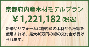 京都産内産木材モデルプラン￥1,221,182（税込）